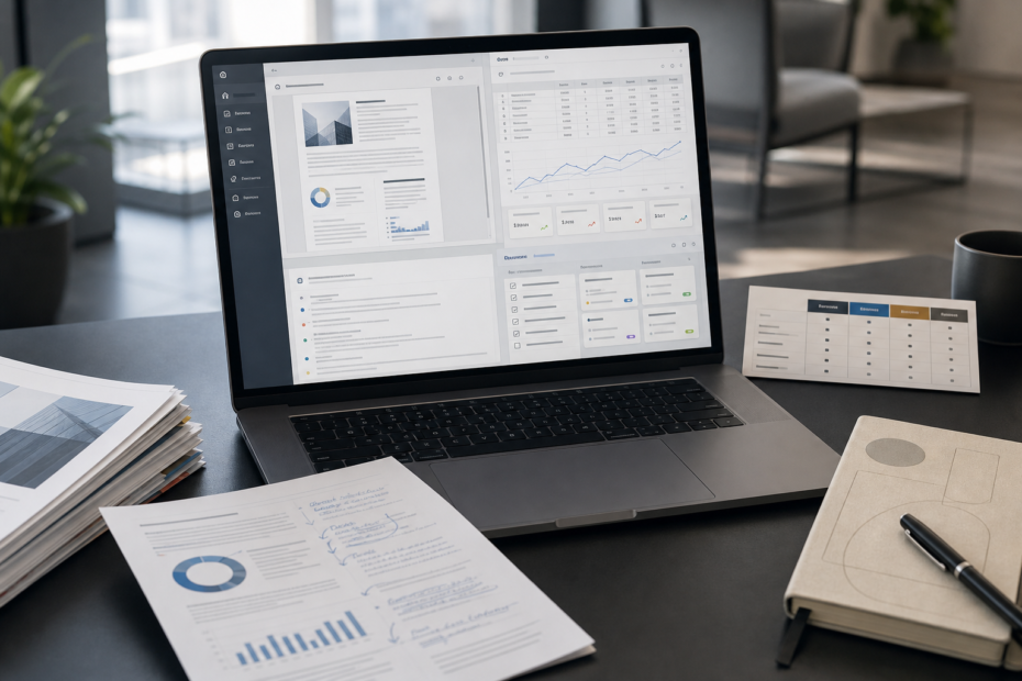 Small business team reviewing a workflow checklist and AI assistant comparison table as part of a ChatGPT review and plan decision