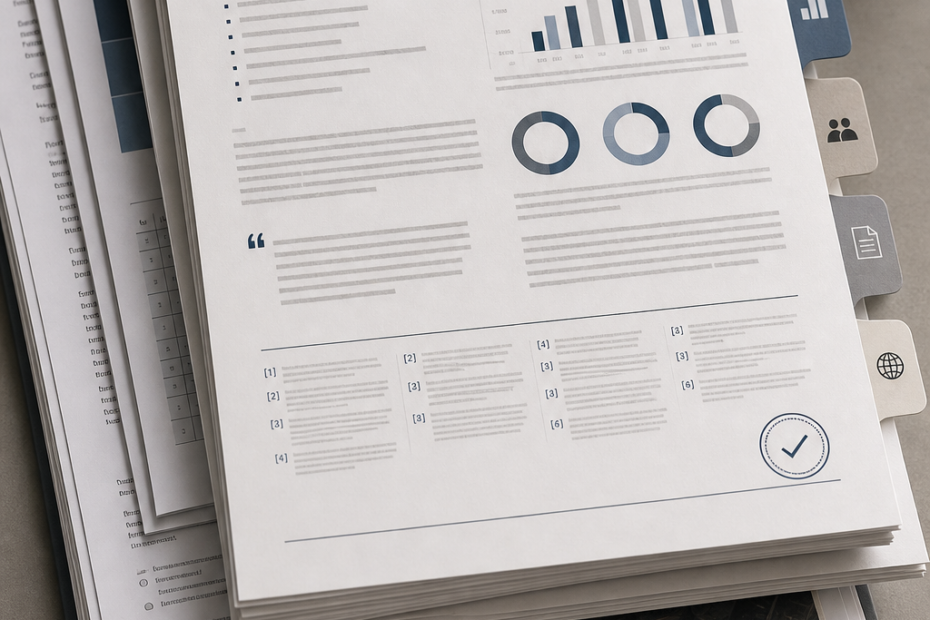 Business owner using NotebookLM to create a citation-backed brief from internal documents and notes.