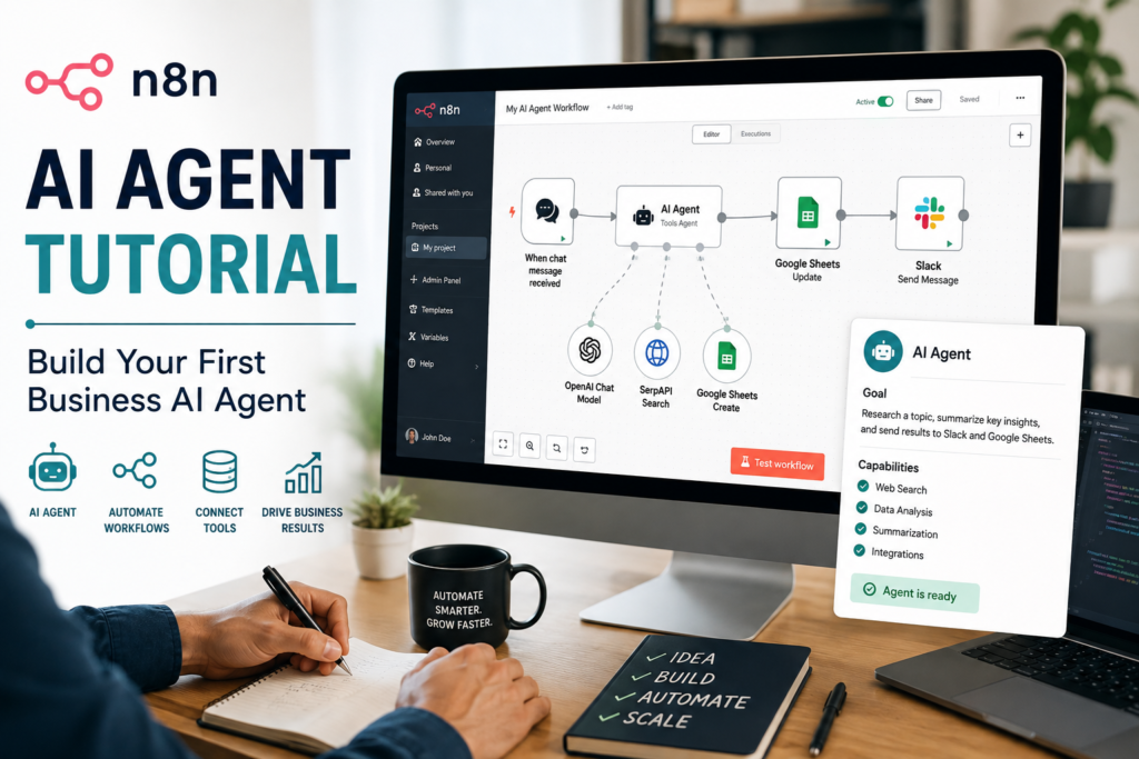 Small business team reviewing an n8n AI agent lead triage workflow before automating follow-up.